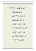 Test Bank &ndash; Care of the Older Adult &lpar;C475&rpar; by Western Governors University