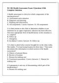 NU 302 Herzing University -NU 302 Health Assessment Exam I Questions With Complete Solutions