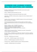 LEARNERS AND LEARNING SCIENCE WGU D664 QUESTIONS AND ANSWERS