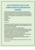 ADULT RESIDENTIAL FACILITY &lpar;ARF&rpar;  COMPLETE PRACTICE QUESTIONS AND  ANSWERS&period;
