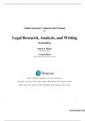 Instructor&rsquo;s Manual with Test Bank for Legal Research&comma; Analysis&comma; and Writing&comma; 6th Edition by Joanne B&period; Hames & Yvonne Ekern All Chapters Fully Covered&comma;Complete Guide A&plus;&vert;&vert;NEWEST VERSION&vert;&vert;&period;