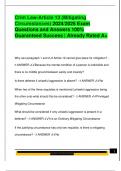 Crim Law-Article 13 &lpar;Mitigating  Circumstances&rpar; 2024&sol;2025 Exam  Questions and Answers 100&percnt;  Guaranteed Success &vert; Already Rated A&plus;