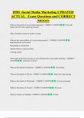 DMI -Social Media Marketing UPDATED  ACTUAL   Exam Questions and CORRECT  Answers 
