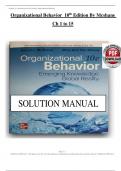 solution manual  For Organizational Behavior Emerging Knowledge Global Reality 10th Edition By Steven McShane&comma; Mary Von Glinow Chapter 1-15