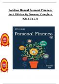 Solution Manual For Personal Finance&comma; 14th Edition By Garman&comma; Complete &lpar;Ch 1 To 17&rpar; In PDF
