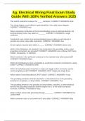Ag&period; Electrical Wiring Final Exam Study Guide With 100&percnt; Verified Answers 2025