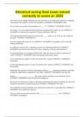 Electrical wiring final exam solved correctly to score a&plus; 2025