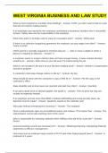 WEST VIRGINIA BUSINESS AND LAW STUDY EXAM QUESTIONS AND ANSWERS