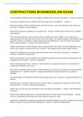 CONTRACTORS BUSINESS&sol;LAW EXAM QUESTIONS AND ANSWERS