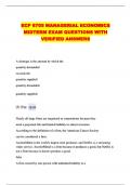 ECP 6705 MANAGERIAL ECONOMICS MIDTERM EXAM QUESTIONS WITH VERIFIED ANSWERS