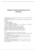 Dialysis Practice Questions And Answers