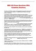 BBH 452 Exam Questions With Complete Solutions 
