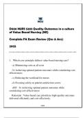 D026 NURS 5203 Quality Outcomes &lpar;NE&rpar; FA Review 2025 &lpar;With Solns&rpar;&period;