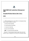 D030 NURS 5207 Leadership & Management &lpar;NE&rpar; FA Review 2025 &lpar;With Solns&rpar;