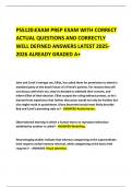 PSS120&colon;EXAM PREP EXAM WITH CORRECT ACTUAL QUESTIONS AND CORRECTLY WELL DEFINED ANSWERS LATEST 20252026 ALREADY GRADED A&plus; 