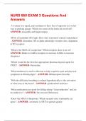 NURS 660 EXAM 3 Questions And  Answers