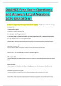 DAANCE Prep Exam Questions and Answers Latest Versions 2025 GRADED A&plus;