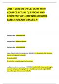 2025 &ndash; 2026 MB &lpar;ASCB&rpar; EXAM WITH CORRECT ACTUAL QUESTIONS AND CORRECTLY WELL DEFINED ANSWERS LATEST ALREADY GRADED A&plus;