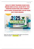 QUALYS VMDR TRAINING EXAM 2025&vert;  BRAND NEW ACTUAL EXAM WITH 100&percnt;  VERIFIED QUESTIONS AND CORRECT  SOLUTIONS&vert; GUARANTEED VALUE PACK&vert;  ACE YOUR GRADES&period; 