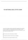 NATIONAL PSI BROKER EXAM PREP WITH CORRECT ACTUAL QUESTIONS AND CORRECTLY WELL DEFINED ANSWERS LATEST ALREADY GRADED A&plus;