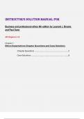Instructor&rsquo;s solution manual for  Business and professional ethics 9th edition by Leonard J&period; Brooks  and Paul Dunn All Chapters 1-8