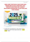 SNHD AEMT PROTOCOLS QUIZ EXAM 2025&vert;  BRAND NEW ACTUAL EXAM WITH 100&percnt;  VERIFIED QUESTIONS AND CORRECT  SOLUTIONS&vert; GUARANTEED VALUE PACK&vert; ACE  YOUR GRADES&period; 