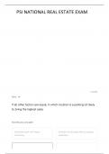 PSI NATIONAL EXAM FOR REAL ESTATE LATEST ALREADY GRADED A&plus;