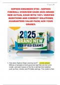 SOPHOS ENGINEER ET80 - SOPHOS  FIREWALL OVERVIEW EXAM 2025&vert; BRAND  NEW ACTUAL EXAM WITH 100&percnt; VERIFIED  QUESTIONS AND CORRECT SOLUTIONS&vert;  GUARANTEED VALUE PACK&vert; ACE YOUR  GRADES&period;