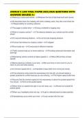 JOSHUA'S LAW FINAL PAPER 2025&sol;2026 QUESTIONS WITH ANSWERS GRADED A&plus;
