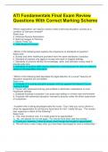 ATI Fundamentals Final Exam Review Questions With Correct Marking Scheme