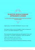 PA MOTOR VEHICLE DAMAGE APPRAISER'S LICENSE EXAM WITH GUARANTEED ACCURATE ANSWERS