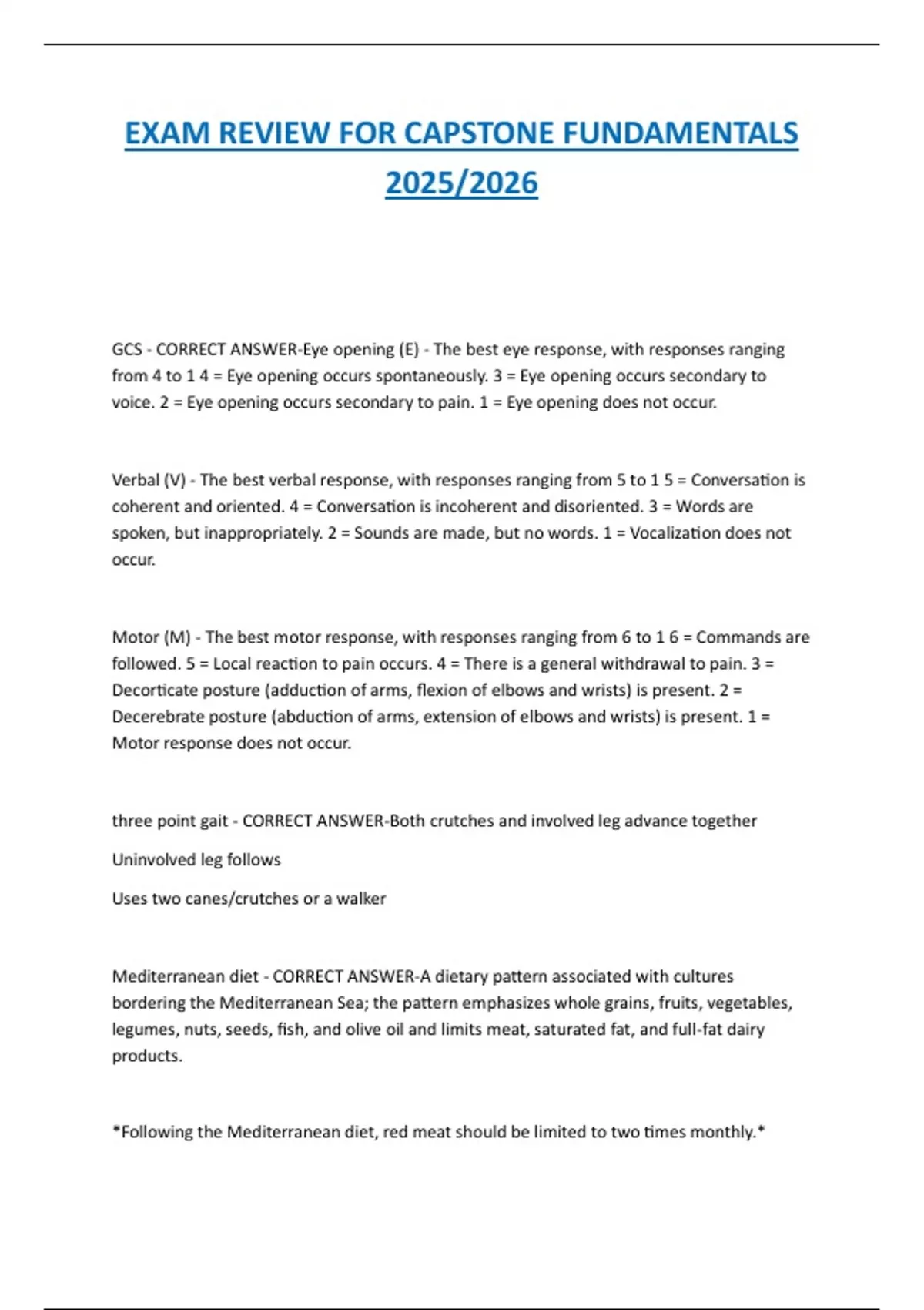 EXAM REVIEW FOR CAPSTONE FUNDAMENTALS 2025. - CAPSTONE - Stuvia US