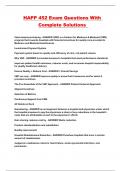 HAPP 452 Exam Questions With Complete Solutions 