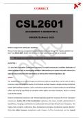DETAILED 2025 CSL2601 ASSIGNMENT QUESTIONS WITH APPROVED ANSWERS
