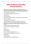 HAPP 452 Quiz &num; 2 Exam With Accurate Solutions 