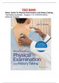 Test Bank: Bates' Guide To Physical Examination and History Taking , 13th Edition by Bickley - Chapters 1-27, 9781975210533 | Rationals Included