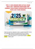 TFM 11 2025&vert; BRAND NEW ACTUAL EXAM  WITH 100&percnt; VERIFIED QUESTIONS AND  CORRECT SOLUTIONS&vert; GUARANTEED VALUE  PACK&vert; ACE YOUR GRADES&period; 