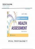Test Bank For Health Assessment in Nursing 10th Edition by Janet R&period; Weber&semi; Jane H&period; Kelley&vert;&vert;All Chapters A&plus; guide