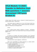ATLS Module 13 2025 - Transfer to Definitive Care With questions &plus; answers Guaranteed 100&percnt;pass Graded A&plus;