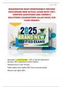 WASHINGTON MAST RESPONSIBLE SERVING  2025&vert; BRAND NEW ACTUAL EXAM WITH 100&percnt;  VERIFIED QUESTIONS AND CORRECT  SOLUTIONS&vert; GUARANTEED VALUE PACK&vert; ACE  YOUR GRADES&period;
