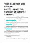TNCC 9th EDITION 2025 NURSING LATEST UPDATE WITH CORRECT QUESTIONS &plus; ANSWERS