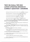 TNCC 9th Edition TNP 2025 LATEST UPDATED&vert; GRADED A&plus; CORRECT QUESTION &plus; ANSWERS