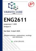 ENG2611 Assignment 1 &lpar;DETAILED ANSWERS&rpar; 2025 - DISTINCTION GUARANTEED