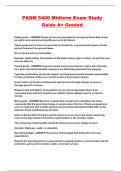 PADM 5400 Midterm Exam Study Guide A&plus; Graded 
