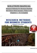 Solution Manual For Research Methods For Business Students&comma; 8th Edition by Mark Saunders&comma; Philip Lewis&comma;ISBN&semi;9781292208787 Verified Chapters 1 - 14 Fully Covered&comma; Complete Guide A&plus;&vert;&vert; NEWEST VERSION&vert;&vert;&period;