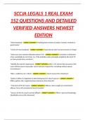 SCCJA LEGALS 1 REAL EXAM 152 QUESTIONS AND DETAILED VERIFIED ANSWERS NEWEST EDITION