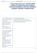 Pharmacology Assessment A - ACTUAL EXAM  COMPLETE QUESTIONS AND CORRECT  DETAILED ANSWERS &lpar;VERIFIED ANSWERS&rpar;  &vert;ALREADY GRADED A&plus;&vert;&vert;BRAND NEW&excl;