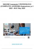 SSO1505 Asaemente 3 POTEFOLIYO (COMPLETE ANSWERS) Semesetrara ya 1 2025 - DUE May 2025.