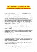 IAP LIFE COACH CERTIFICATE TEST QUESTIONS WITH VERIFIED ANSWERS