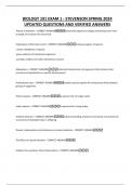 BIOLOGY 191 EXAM 1 - STEVENSON SPRING 2024 UPDATED QUESTIONS AND VERIFIED ANSWERS